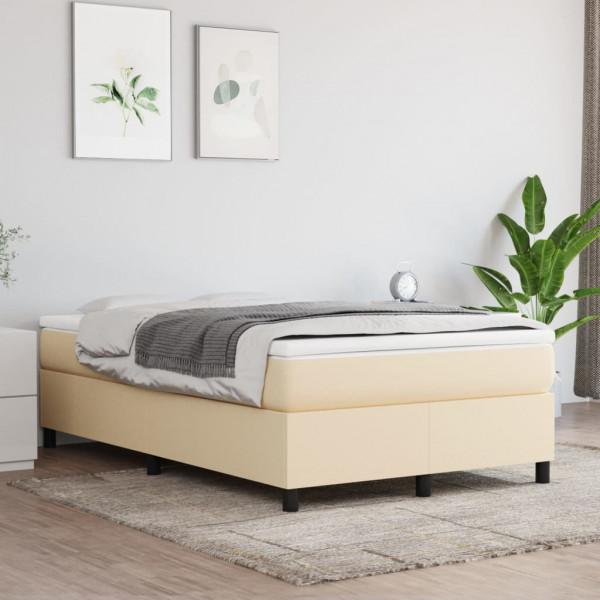 Estructura de cama box spring tela color crema 120x200 cm D