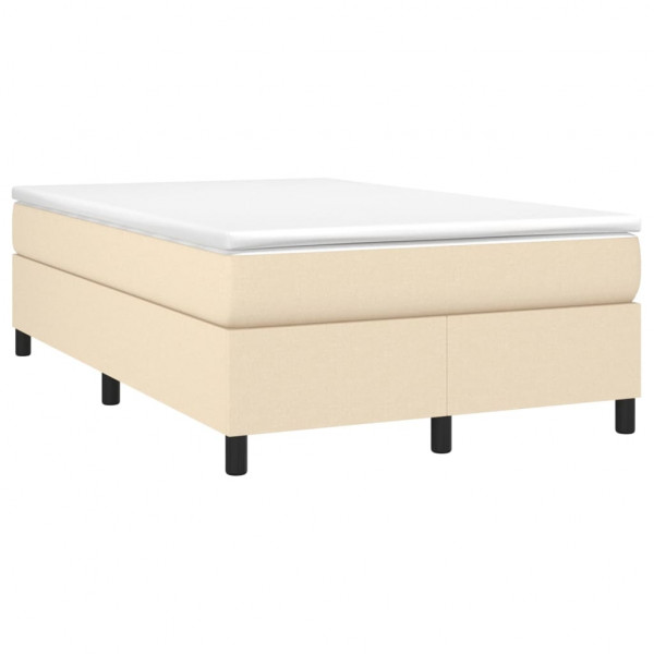 Estructura de cama box spring tela color crema 120x200 cm M 3