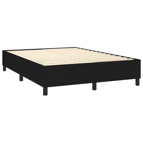 Estructura de cama box spring tela negro 140x190 cm M 4