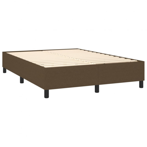Estructura de cama box spring tela marrón 140x190 cm M 4