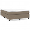 Estructura de cama box spring tela gris taupe 140x190 cm 2