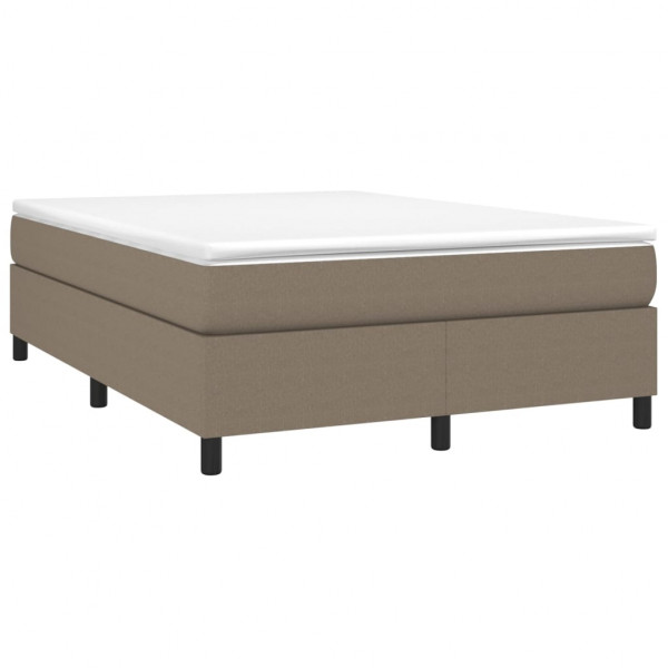 Estructura de cama box spring tela gris taupe 140x190 cm M 3