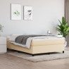 Estructura de cama box spring tela color crema 140x190 cm 1