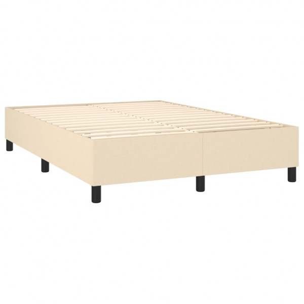 Estrutura de cama sem colchão 140x190 cm tecido cor creme M 4