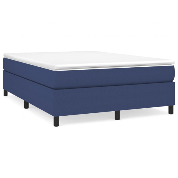 Estructura de cama box spring tela azul 140x190 cm M 2