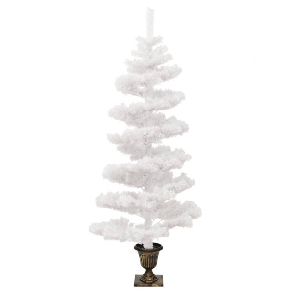 Árvore de Natal rotativa pré-iluminada + vaso PVC 120 cm branco M 4
