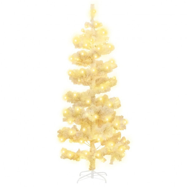 Árvore de Natal rotativa pré-iluminada + suporte PVC branco M 2