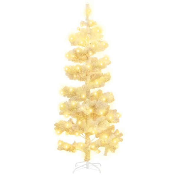 Árvore de Natal rotativa pré-iluminada + suporte PVC branco M 2