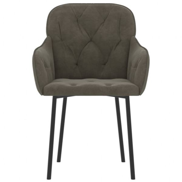 Cadeiras de jantar 2 pcs veludo cinzento-escuro M 4