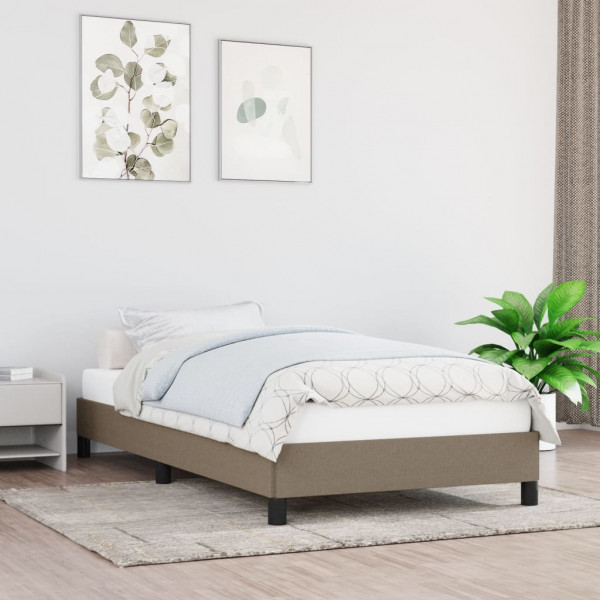 Estructura de cama de tela gris taupe 90x200 cm D