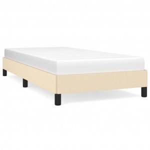 Estructura de cama de tela color crema 90x200 cm H