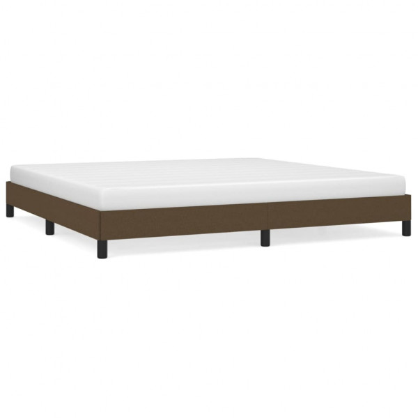 Estructura de cama tela marrón oscuro 200x200 cm M 2
