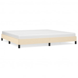 Estrutura de cama sem colchão 200x200 cm tecido cor creme H