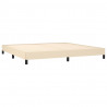 Estrutura de cama sem colchão 200x200 cm tecido cor creme 4