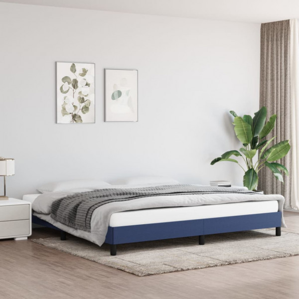 Estructura de cama de tela gris taupe azul 200x200 cm D