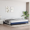 Estructura de cama de tela gris taupe azul 200x200 cm 1