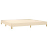 Estrutura de cama sem colchão 200x200 cm tecido cor creme 4