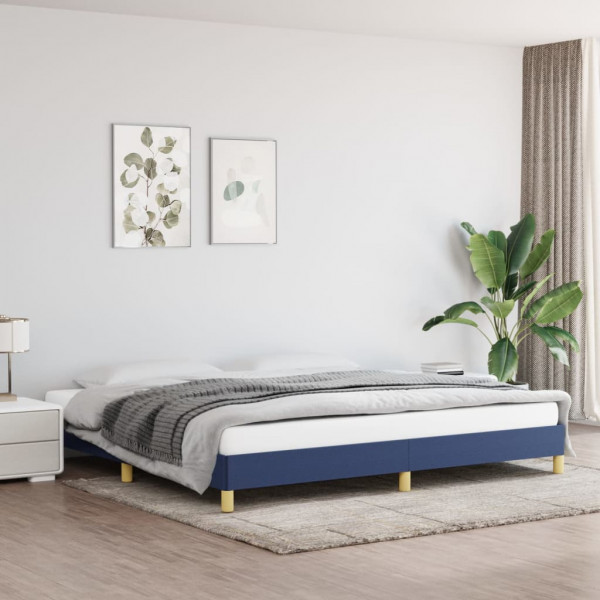 Estructura de cama de tela gris taupe azul 200x200 cm D