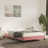 Estrutura de cama 120x200 cm veludo rosa 1