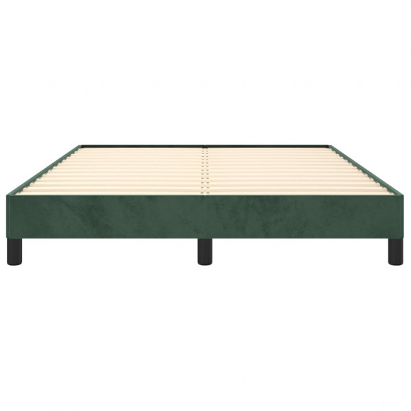 Estrutura de cama sem colchão 140x190 cm veludo verde-escuro M 5