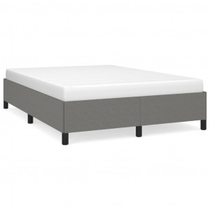 Estrutura de cama sem colchão 140x190 cm tecido cinzento-escuro H