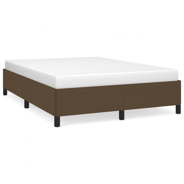 Estrutura de cama sem colchão 140x190 cm tecido castanho-escuro M 2