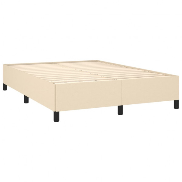 Estructura de cama de tela color crema 140x190 cm M 4