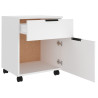 Archivador con ruedas madera contrachapada blanco 45x38x54 cm 4