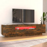 Mueble de TV con luces LED color roble ahumado 160x35x40 cm 4
