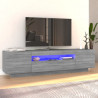 Mueble de TV con luces LED gris Sonoma 160x35x40 cm 1