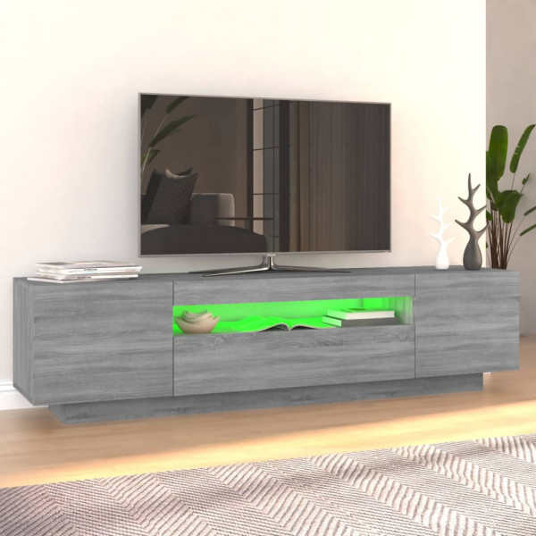 Mueble de TV con luces LED gris Sonoma 160x35x40 cm M 3