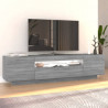 Mueble de TV con luces LED gris Sonoma 160x35x40 cm 5