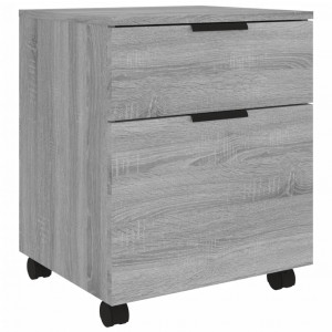 Archivador ruedas madera contrachapada gris Sonoma 45x38x54 cm H