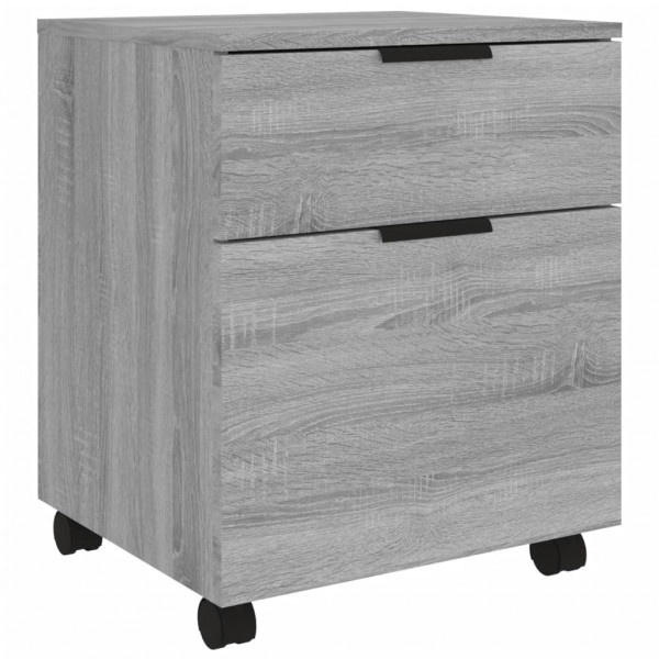 Archivador ruedas madera contrachapada gris Sonoma 45x38x54 cm M 2
