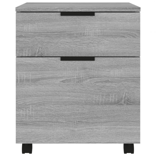 Archivador ruedas madera contrachapada gris Sonoma 45x38x54 cm M 3