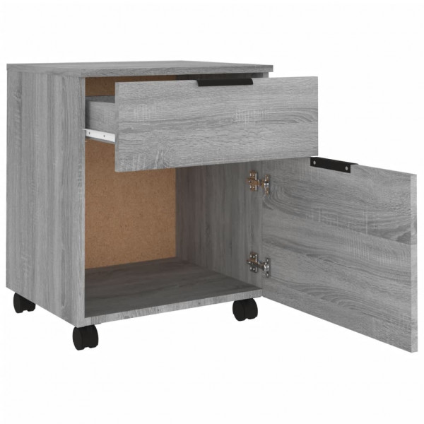 Archivador ruedas madera contrachapada gris Sonoma 45x38x54 cm M 4