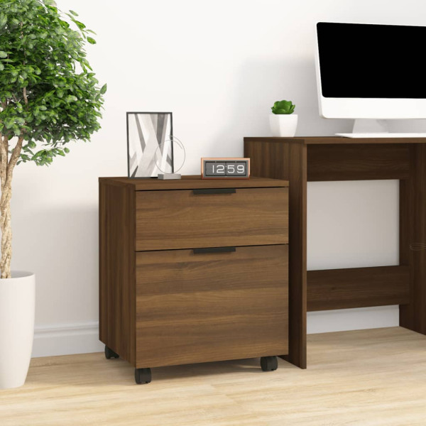 Archivador ruedas madera contrachapada roble Sonoma 45x38x54 cm D