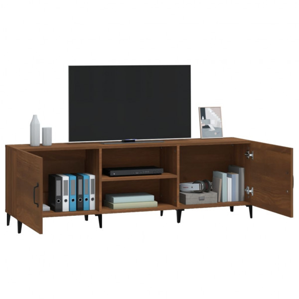 Mueble de TV madera de ingeniería roble marrón 150x30x50 cm M 5