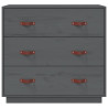 Aparador madera maciza de pino gris 80x40x75 cm 3