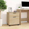 Archivador ruedas madera contrachapada roble Sonoma 45x38x54 cm 1