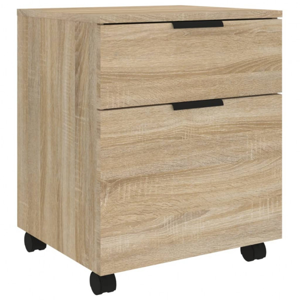 Archivador ruedas madera contrachapada roble Sonoma 45x38x54 cm M 2