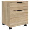 Archivador ruedas madera contrachapada roble Sonoma 45x38x54 cm 2