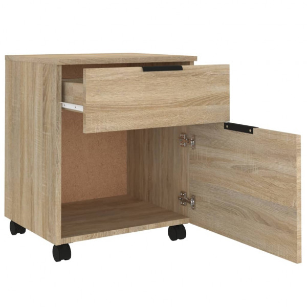 Archivador ruedas madera contrachapada roble Sonoma 45x38x54 cm M 4