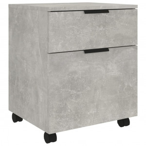 Archivador ruedas madera contrachapada gris hormigón 45x38x54cm H