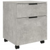 Archivador ruedas madera contrachapada gris hormigón 45x38x54cm 2