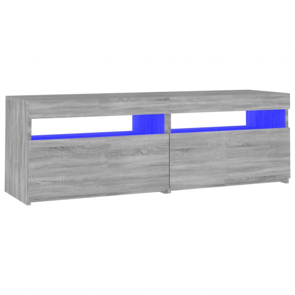 Mueble de TV con luces LED gris Sonoma 120x35x40 cm M 2