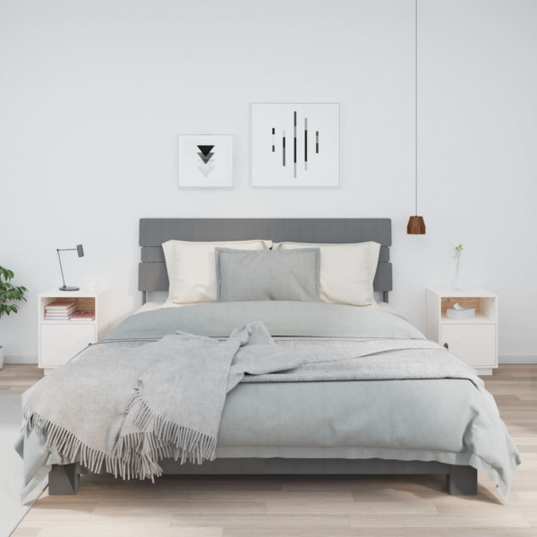 Mesitas de noche 2 uds madera maciza pino blanco 40x34x55 cm D