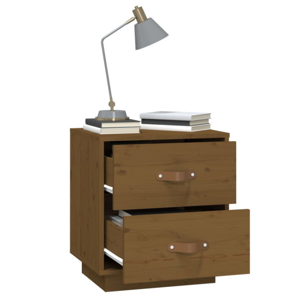   Mesa de cabeceira 40x34x45 cm pinho maciço castanho mel M 4