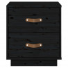 Mesa de cabeceira 40x34x45 cm madeira de pinho maciça preto 5