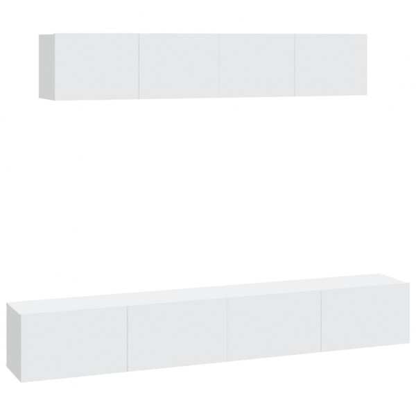 Set de muebles para TV 4 piezas madera contrachapada blanco M 2